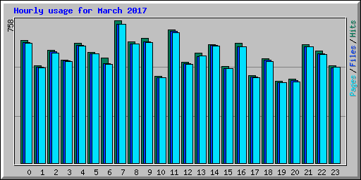 Hourly usage for March 2017